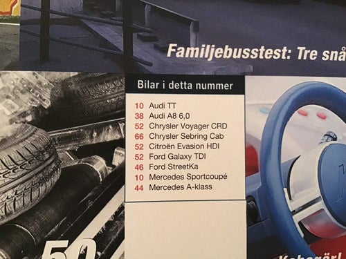 AUTO MOTOR & SPORT NR 7 2001 RÅDSTRÖM,AUDI TT,CHRYSLER,MB SPORTCOUPE,FORD
