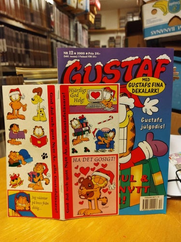 Gustaf 2000 nr 12 med jul-klistermärken. Very Fine plus