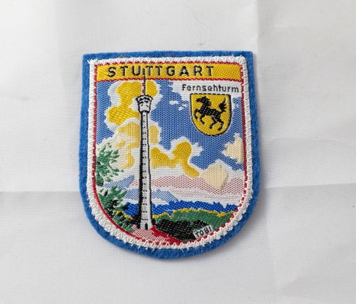 Stuttgart Fernsehturm Tyskland - Tygmärke Patch - Vintage Märke - Hingst