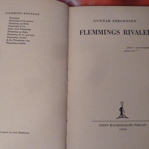 GUNNAR JØRGENSEN, FLEMMINGS RIVALER, BOK, 1956