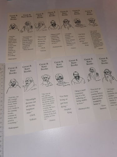 Beautiful self-made bookmarks dostoevsky Shakespeare Tolkien etc 18.25 cm gh