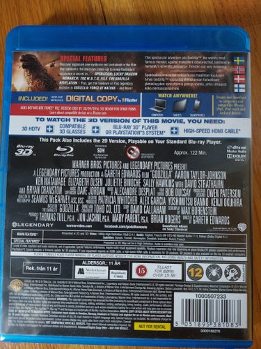 Godzilla 3D Blu-ray