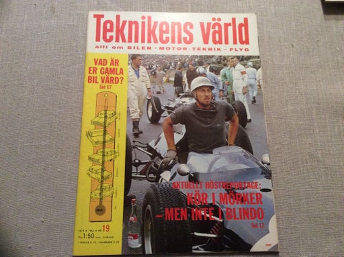 Teknikens Värld Nr 19 1963 Racerförare,Joakim Bonnier,DKW F 12,