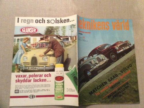 Teknikens värld Nr 15 1962 SAAB VOLVO VAUXHALL,TV MAST Skövde