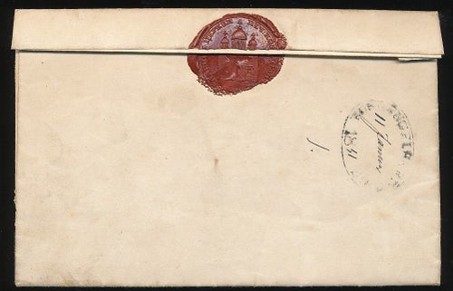 BREV från 1851 som jag inte vet varifrån?Mycket Fint Skick!!