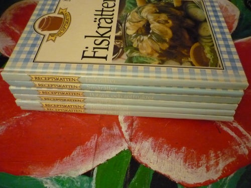 BOK, 6 STYCKEN BÖCKER, RECEPTSKATTEN: FISKRÄTTER, SMÅRÄTTER, POTATIS OCH ROTFRUK