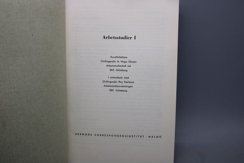 Arbetsstudier 1 - Hermods Korrespondensinstitut - A Hugo Olsson