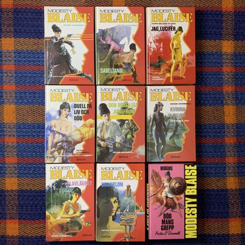 9 x Modesty Blaise | BOK | Berghs Peter O'Donnell Sabeltand Drakklon