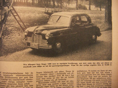 Nybilstest av Singer 1500 från 1954