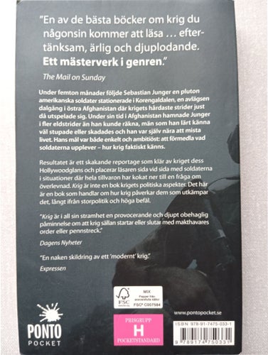 Krig: Rädsla | Död | Kärlek av Sebastian Junger, 2012