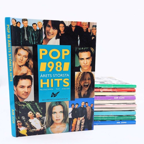 Pop: årets största hits, olika årtal - 11 st böcker