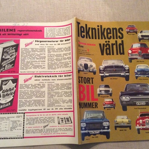 Teknikens Värld nr 6 1962 Nya VOLVO O SAAB,Volvo 121,BMW 700,Luftfarkost