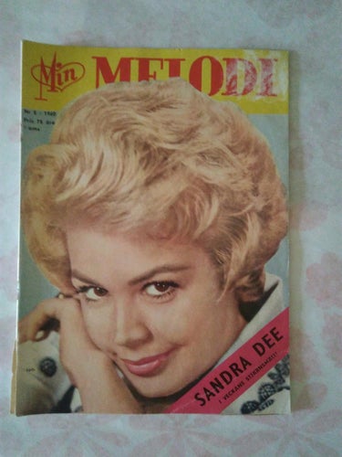 Min melodi 1960 nr 5 Sandra Dee Sandra Dee poster i mitten