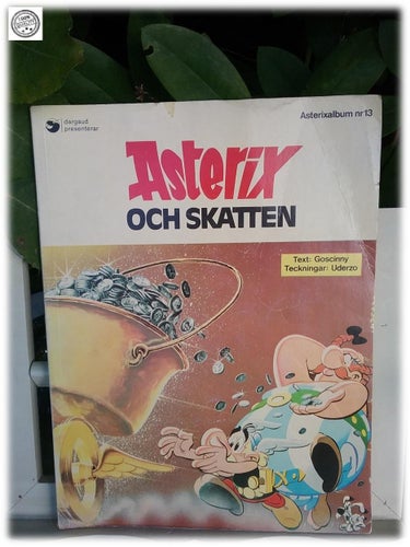 Asterix och skatten Text Goscinny Teckningar Uderzo tryckt Belgien 1974