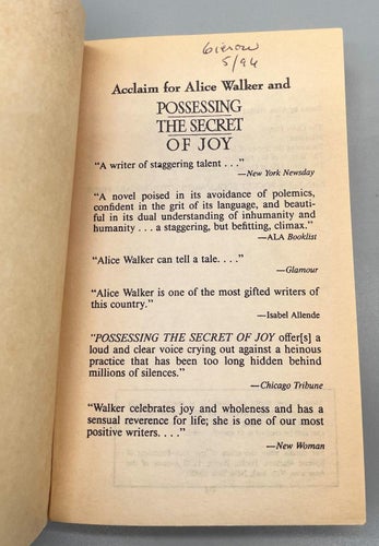 Possessing the Secret of Joy av Alice Walker