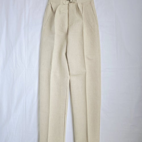 Gurkha Byxor Canvas Slacks High Waist Spännen Sandfärgad Beige W 29 x L 34