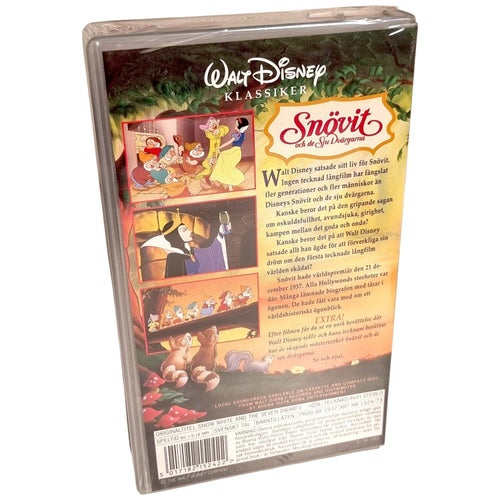 Walt Disney Klassiker - Snövit och de Sju Dvärgarna - VHS Band - Oöppnad