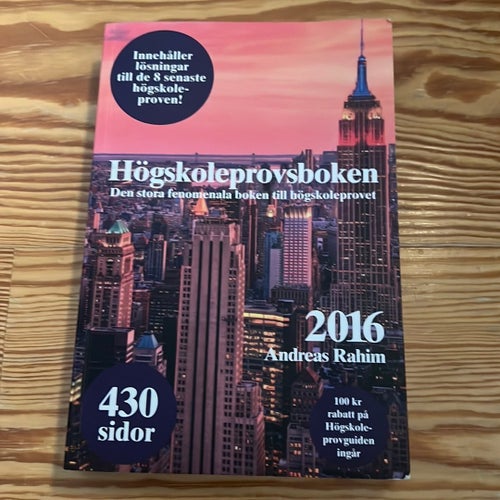 Högskoleprovsboken av Andreas Rahim, 2016