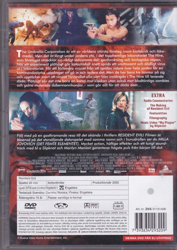 DVD / Resident Evil / Milla Jovovich, Michelle Rodriguez, James Purefoy