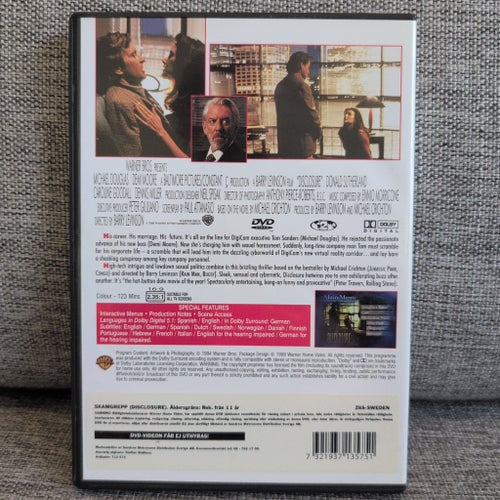 Disclosure DVD med Michael Douglas och Demi Moore