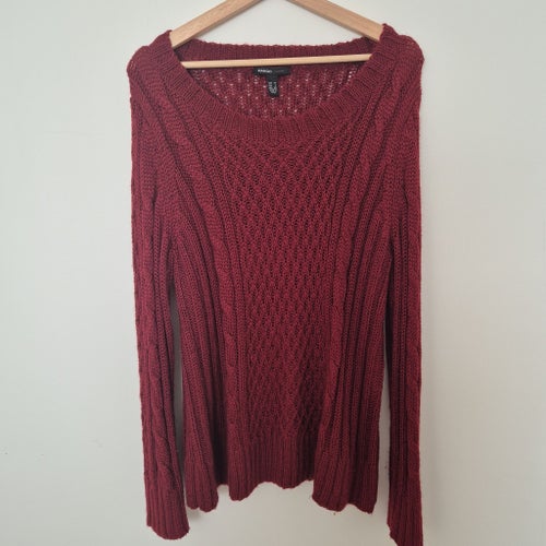 Mango Casual vinröd tröja, storlek XL