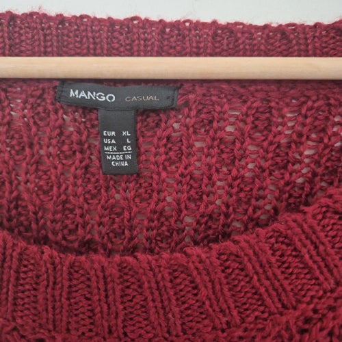 Mango Casual vinröd tröja, storlek XL