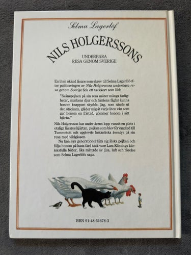 Nils Holgerssons underbara resa genom Sverige av Selma Lagerlöf 1989 NY