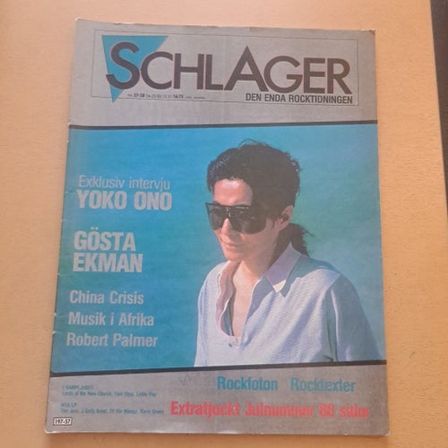 Tidningen Schlager nr 57-58 1982 med Yoko Ono