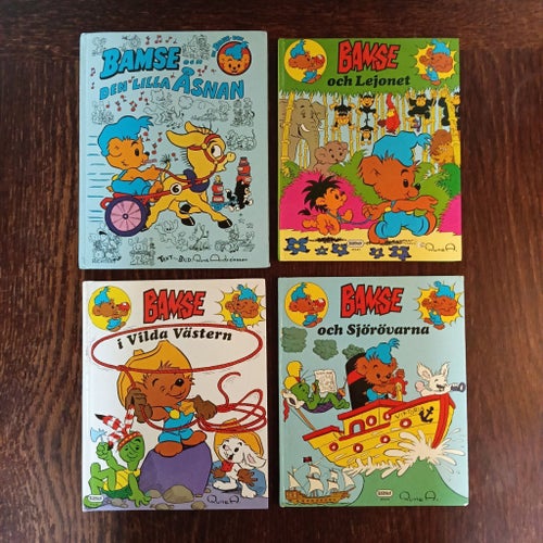 Fyra Bamse böcker av Rune Andréasson