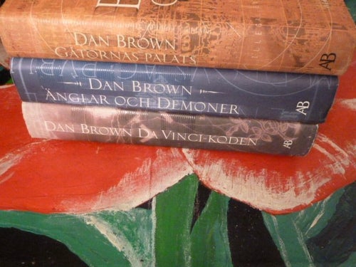 BOK, 3 STYCKEN BÖCKER AV DAN BROWN, DA VINCI-KODEN, ÄNGLAR OCH DEMONER, MM