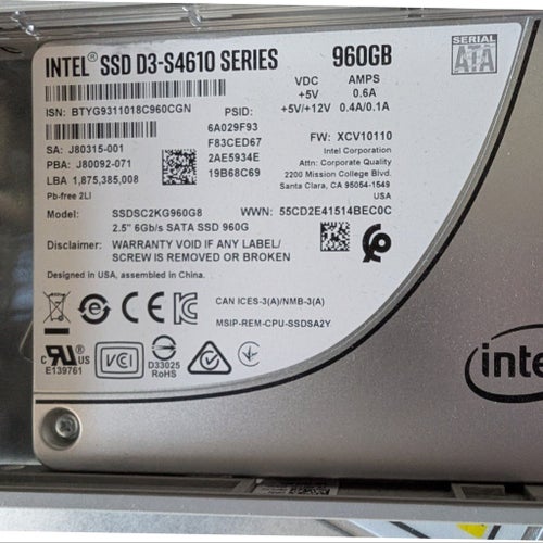 Intel SSD D3-S4610 Series 960GB SATA SSD