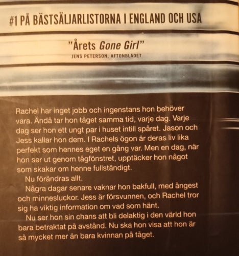 Kvinnan på tåget av Paula Hawkins, Thriller