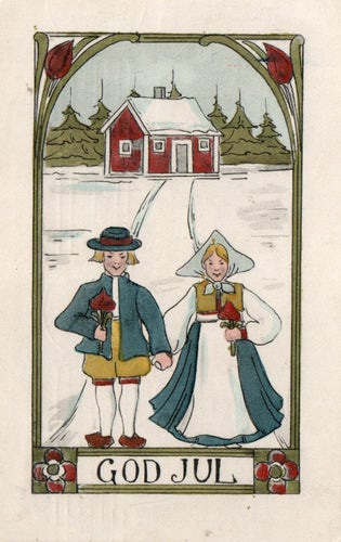 Sverige Postkort, God Jul, Stmp. 24.12., 1907 till Söderling, Stockholm