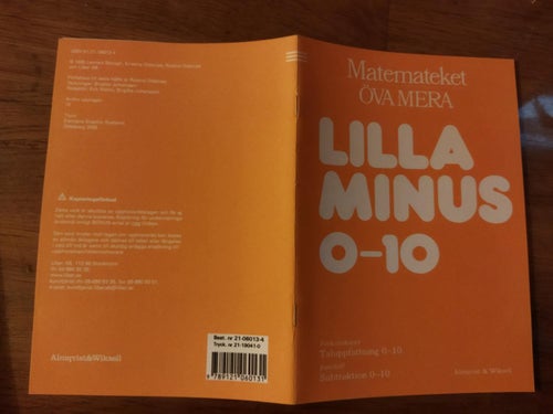 Matemateket Lilla minus 0-10. Very Fine plus. bok