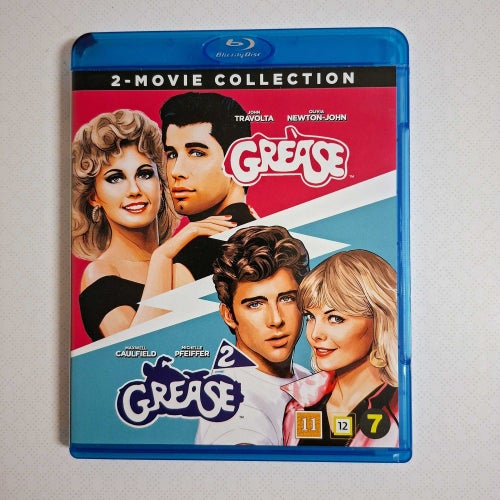 GREASE (2-Movie Collection) Blue-ray 2 discar svensk utgåva Grease 1 + Grease 2