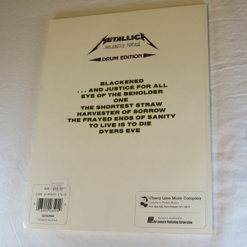 Metallica ...And Justice For All Drum Edition - Trummor