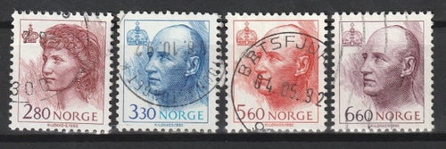 Norge |1992 Drottning Sonja och Kung Harald| Nr. Michel:1084/87| Stämplade ex