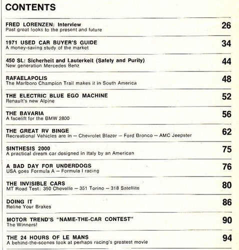 Motor Trend Juni 1971 - US