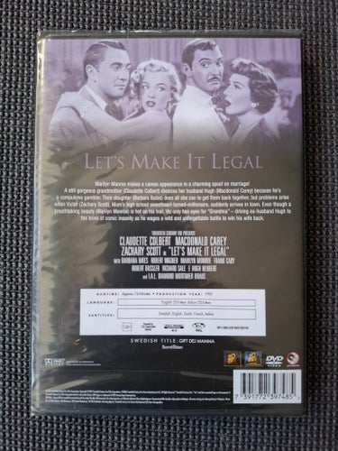 Let's Make It Legal DVD (inplastad) Marilyn Monroe Zachary Scott Carey MacDonald
