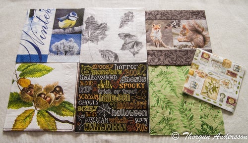 REA! 7 Servetter med höst vinter o halloween, decoupage pyssel