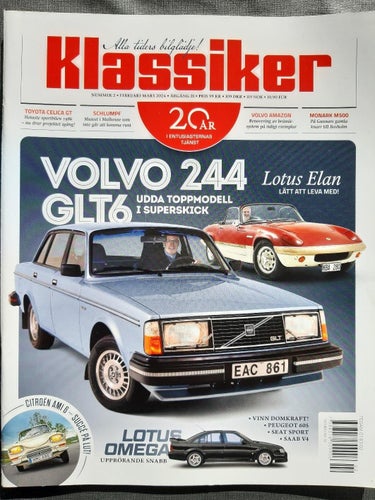 Klassiker nr 2 2024: Volvo 244 GLT6, Lotus Omega + Elan, Citroën AMI 6