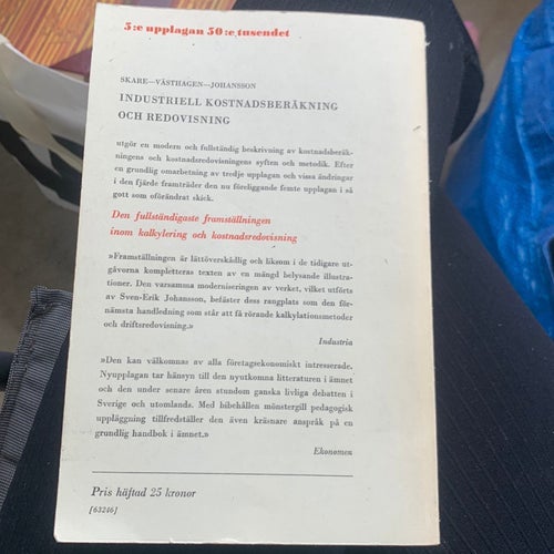 Leif H. Skare, Industriell kostnadsberäkning och redovisning