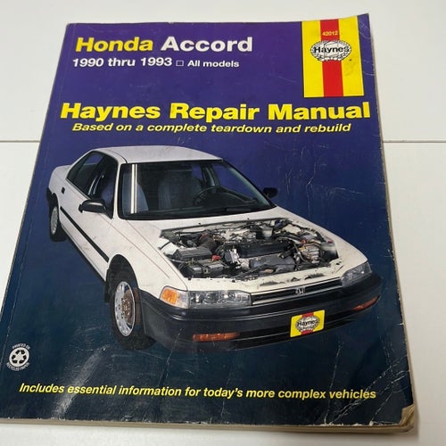 Honda Accord Haynes Repair Manual 1990-1993
