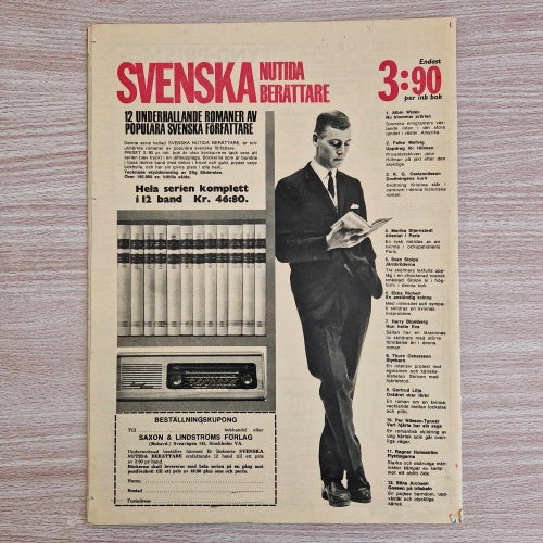 Saxons Swedish Magazine No. 16 1966 Queen Elizabeth II Royal Cover