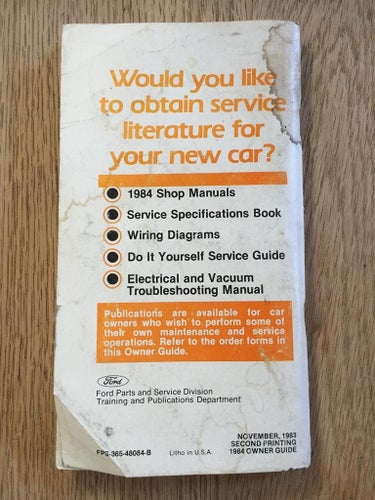 1984 Ford Escort Owner Guide