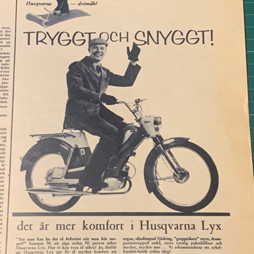 Retro-annons ”Husqvarna - rätt märke för riktiga drömåk” från 1961
