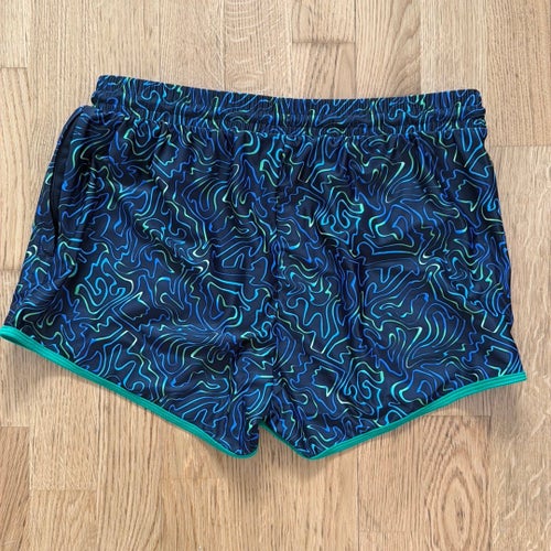 Shorts, blå, gröna, storlek large