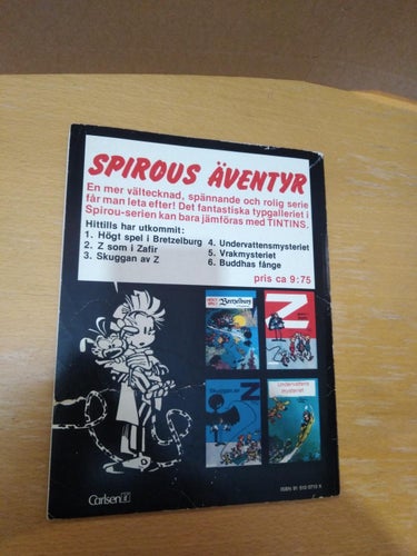 Spirous äventyr 6 Buddhas fånge 1975 första upplagan. Fine