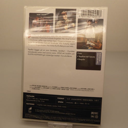 Papillon - Steve MaQueen, Region 2, DVD-film, Svensk text, Inplastad