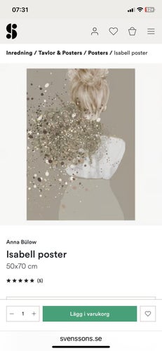 Isabell poster av Anna Bülow, 50x70 cm